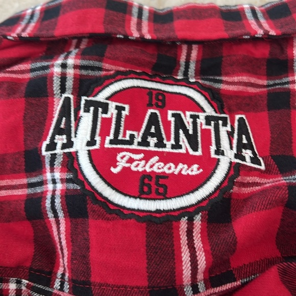 Atlanta Falcons Flannel Shirt Red Black White Plaid Men's 2XL NFL NEW - Picture 4 of 9